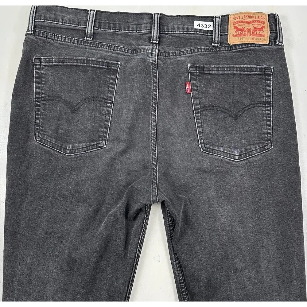 Levi's Men's 514 Slim Straight Fit Jeans Actual 39x36 Faded Black Stretch Egypt